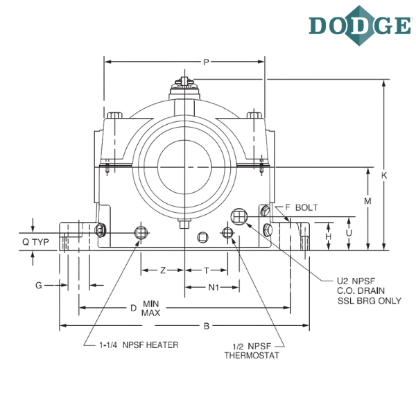 132766 DODGE - 9 STL PLAIN EXP PILLOW BLOCK