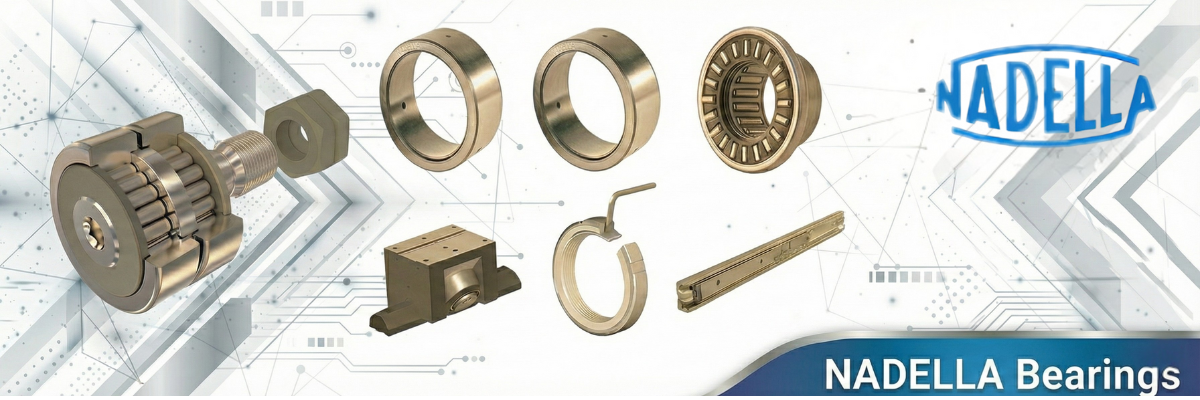 Nadella Bearings banner showing an industrial welder with sparks flying during a welding operation.