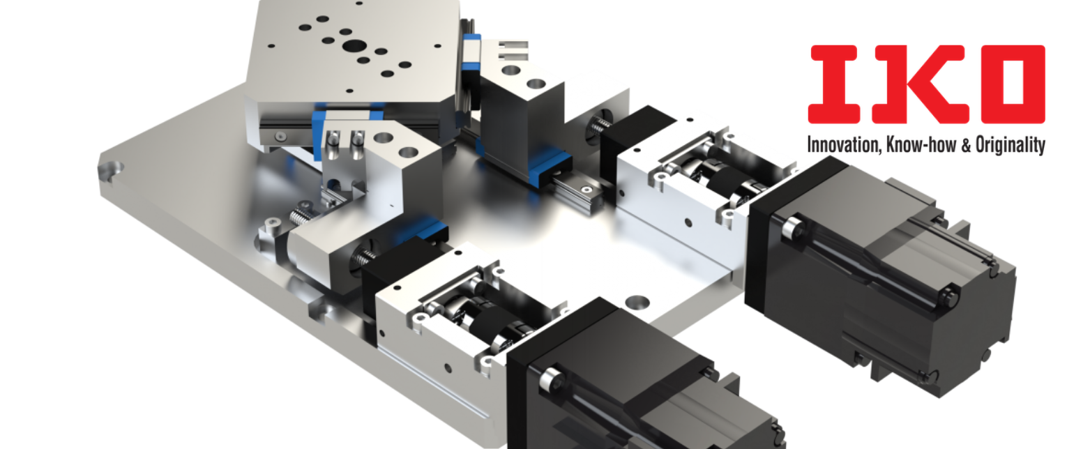 An IKO precision mechatronics system, showcasing a custom multi-axis linear stage for high-accuracy industrial automation.