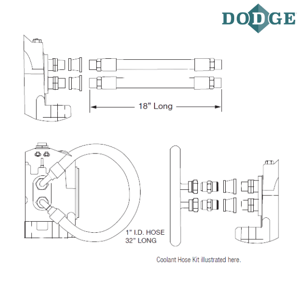 434771 DODGE - 1" SLEEVOIL Coolant Hose Kit