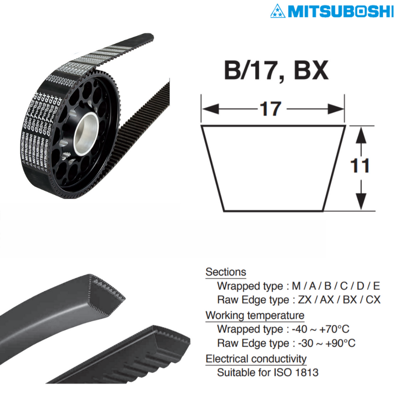 Mitsuboshi BX-Section BX 36 Cogged Belt